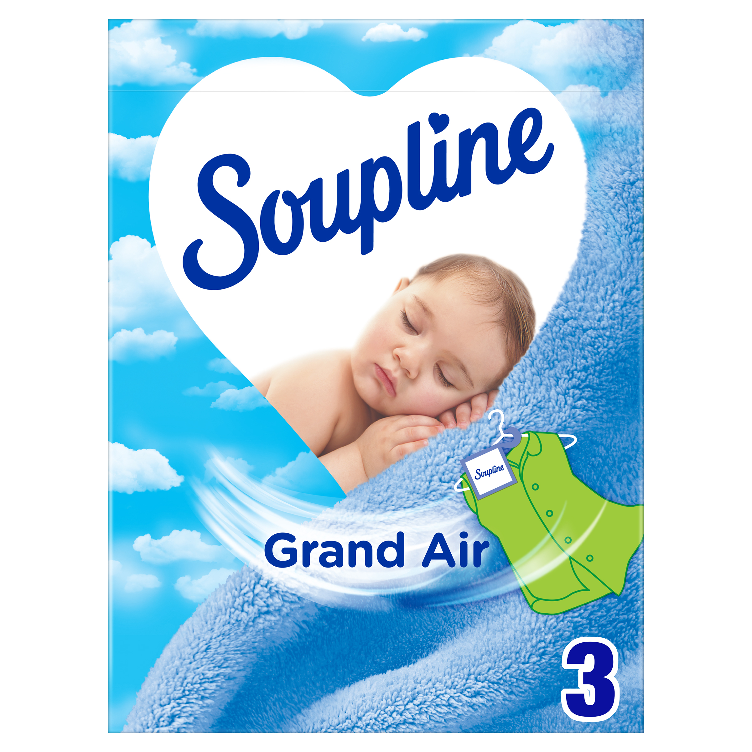 SOUPLINE Sachet armoire grand air neutralise les odeurs 3 sachets