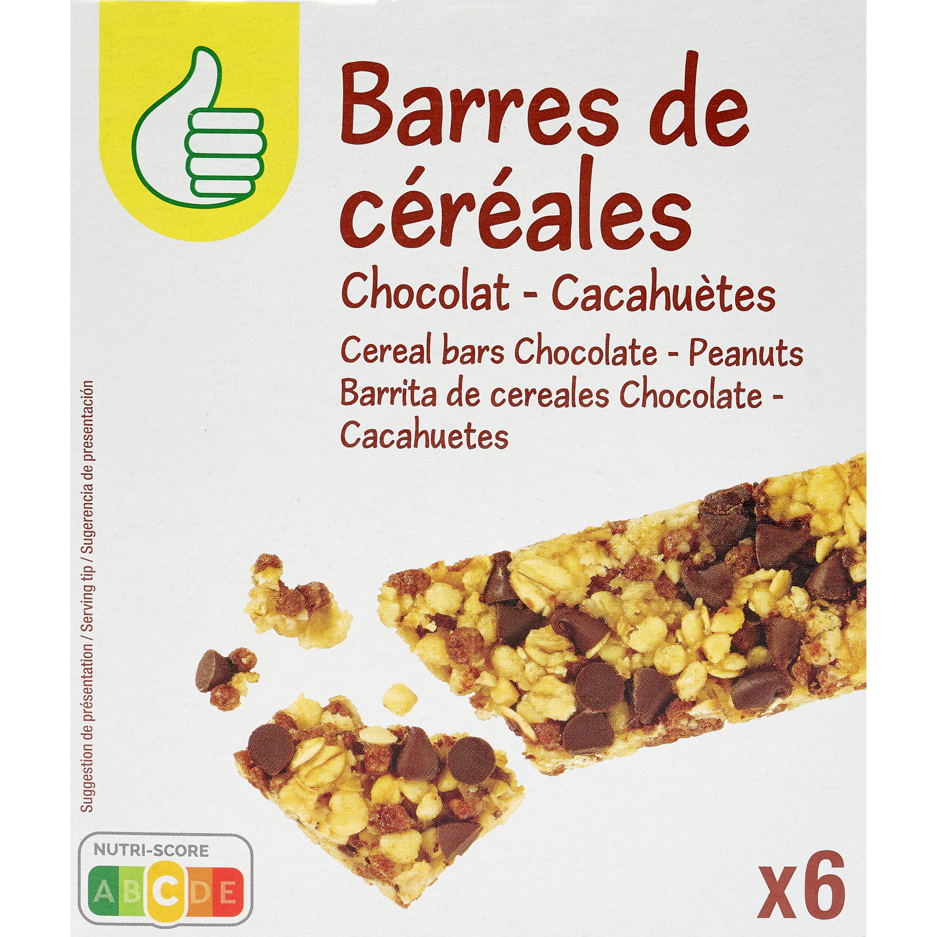 FITNESS Barres de céréales au chocolat noir 6 barres 141g pas cher