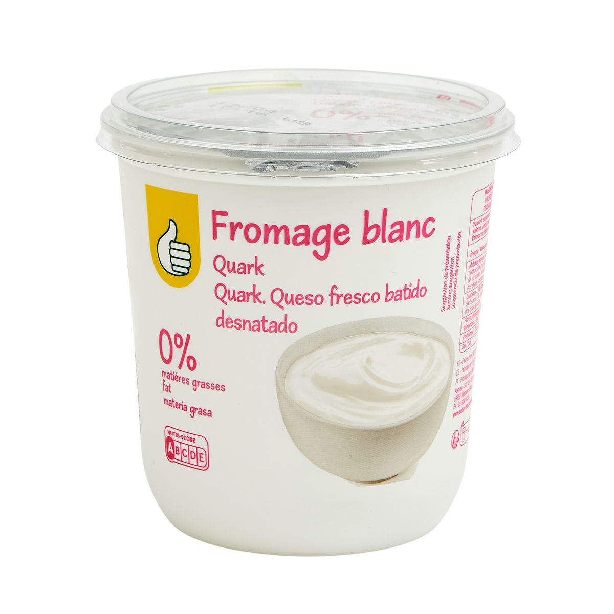 POUCE Fromage blanc 0% de matière grasse 1kg pas cher 