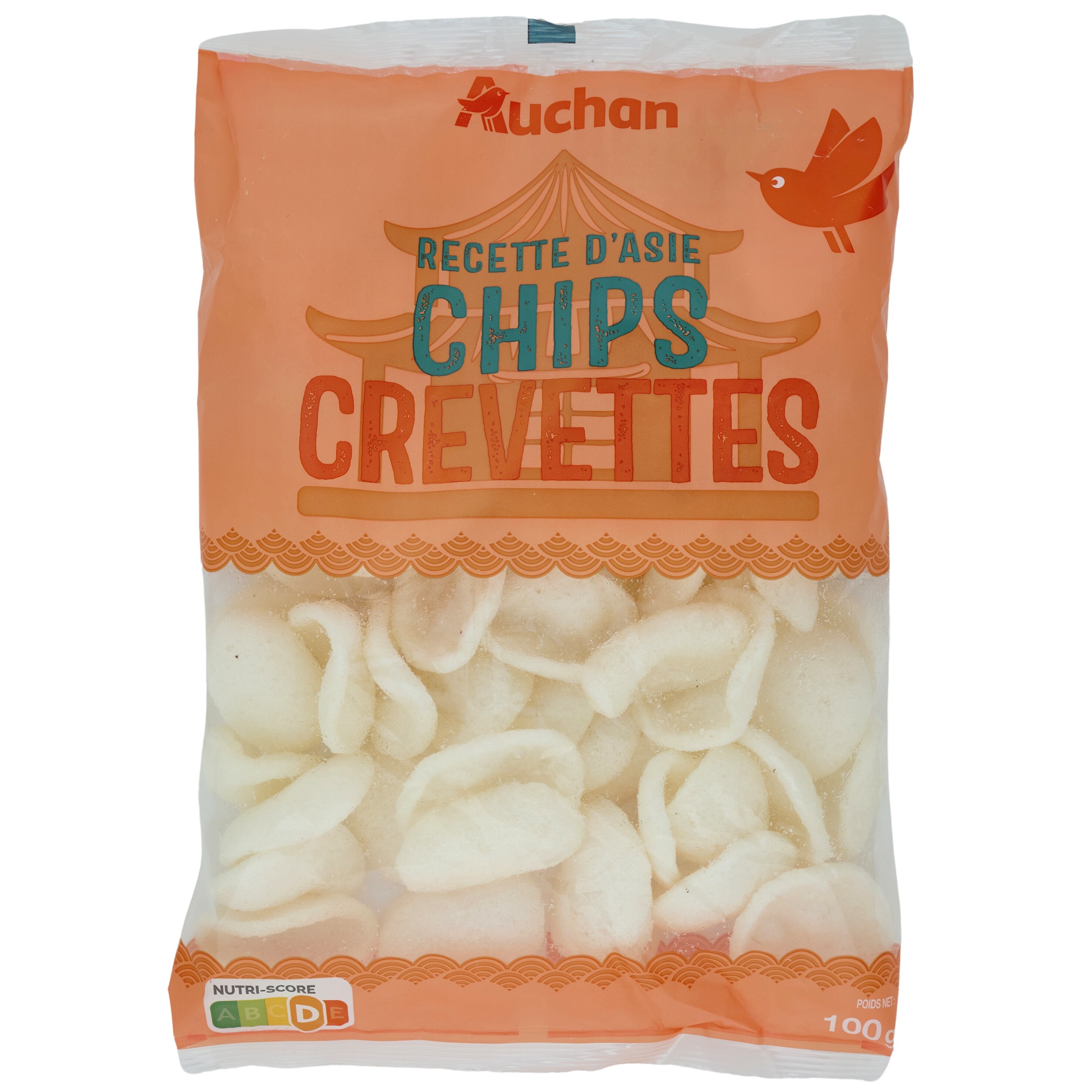 AUCHAN Chips de crevettes 4 portions 100g pas cher 