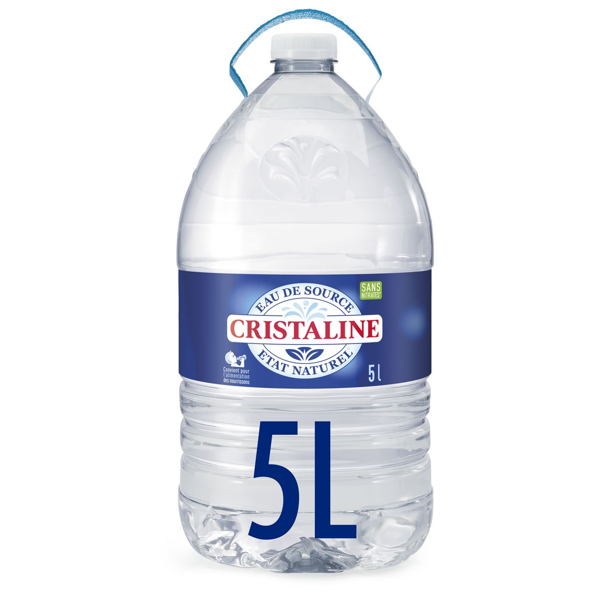 CRISTALINE Eau de source plate bidon de 5l pas cher 