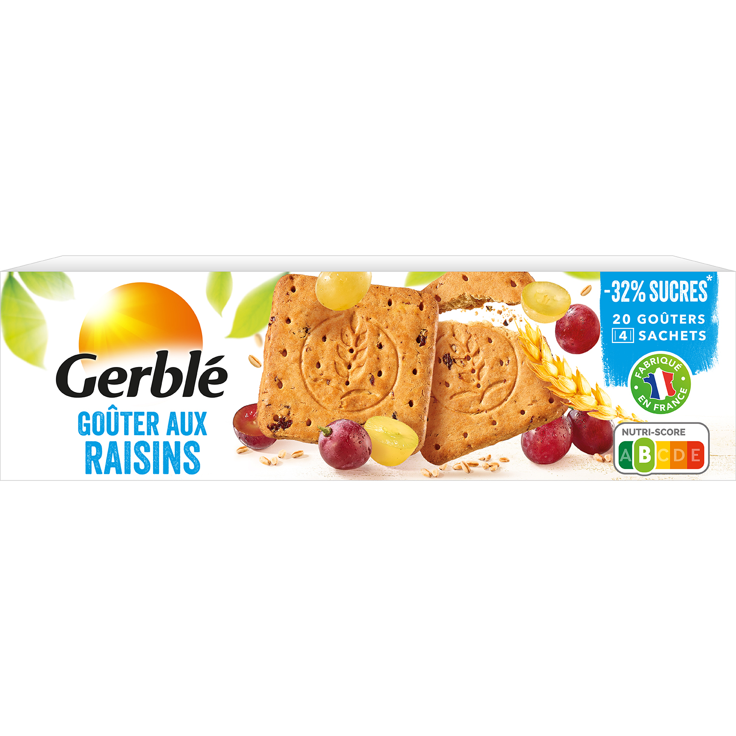 GERBLE Biscuits lait chocolat sachets fraîcheur 4x5 biscuits 230g pas cher  