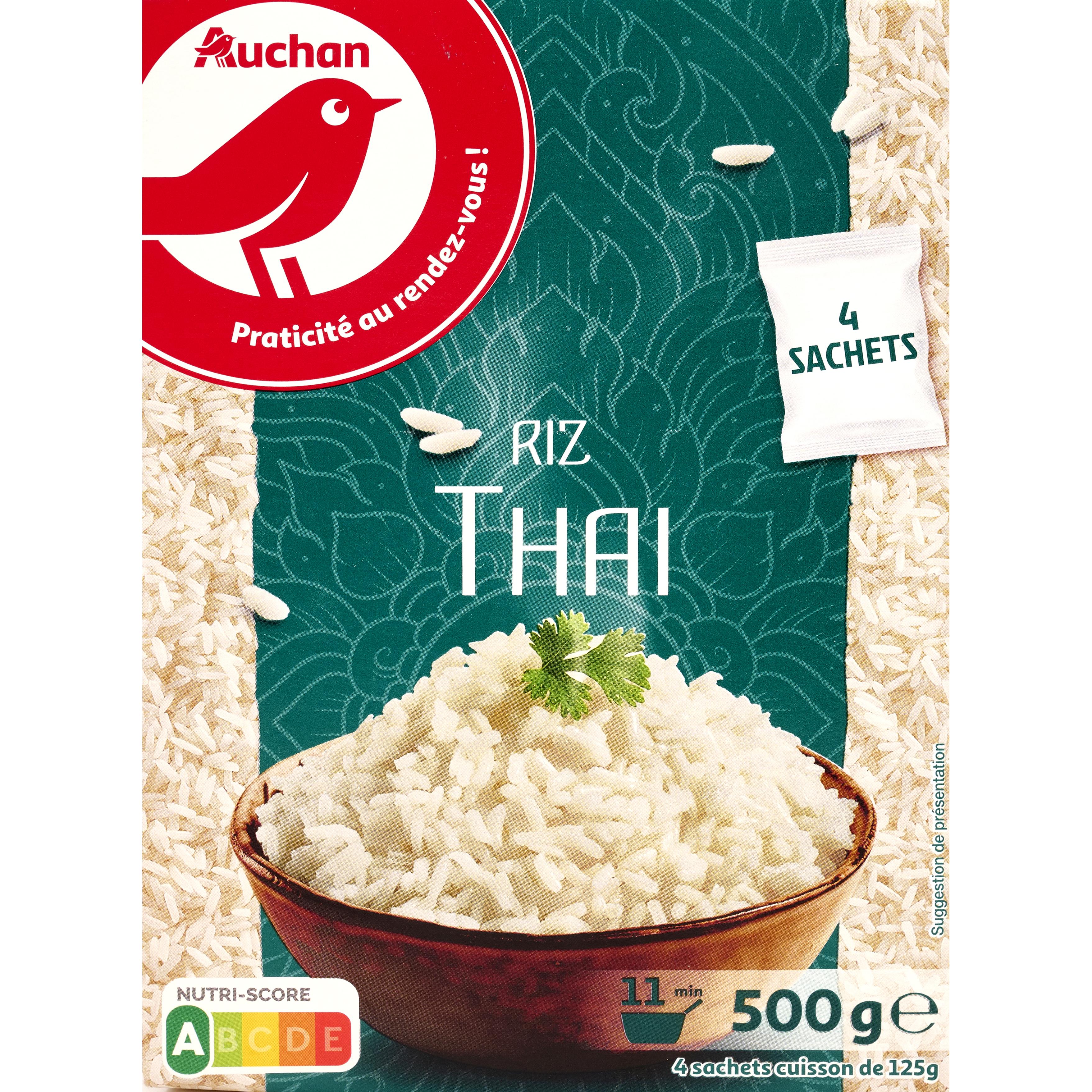 AUCHAN Riz thaï 4 sachets 500g pas cher 