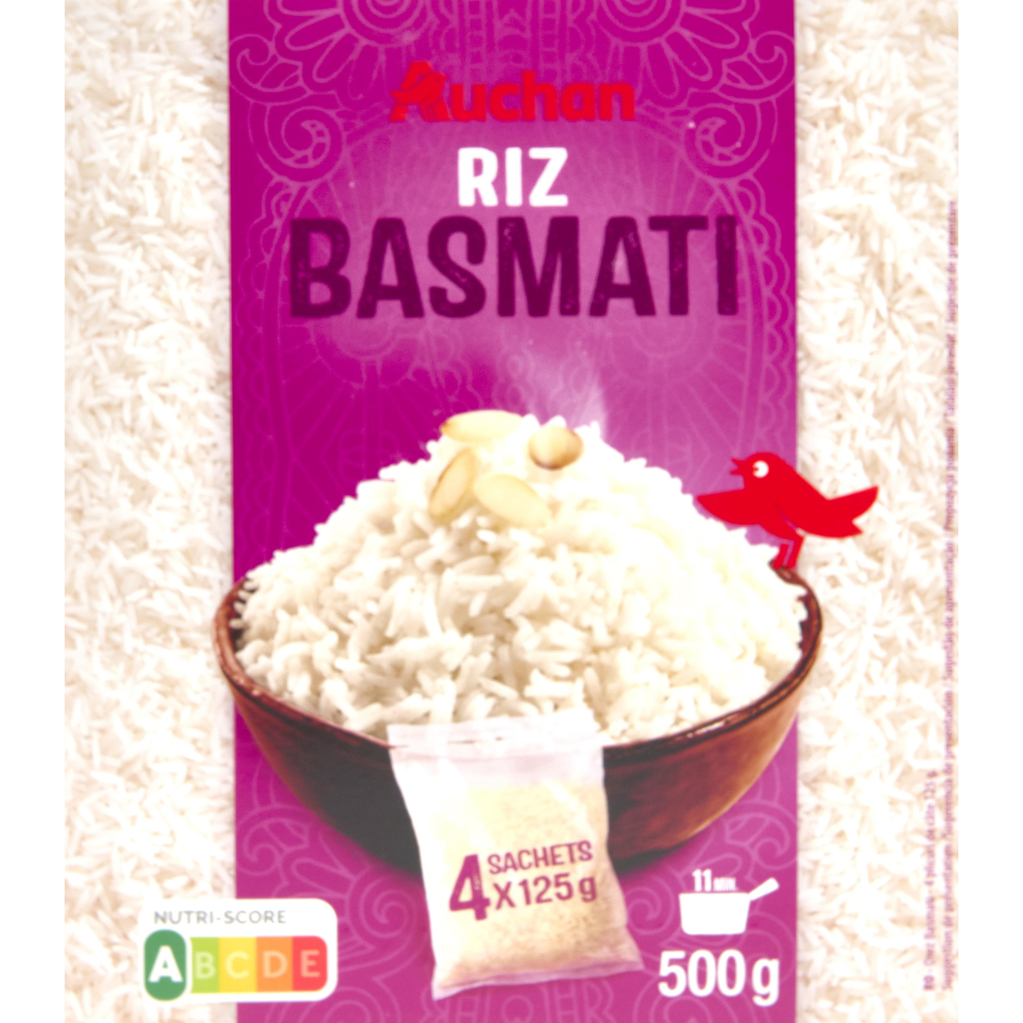 AUCHAN Riz basmati sachets cuisson prêt en 11 min 4 sachets 500g