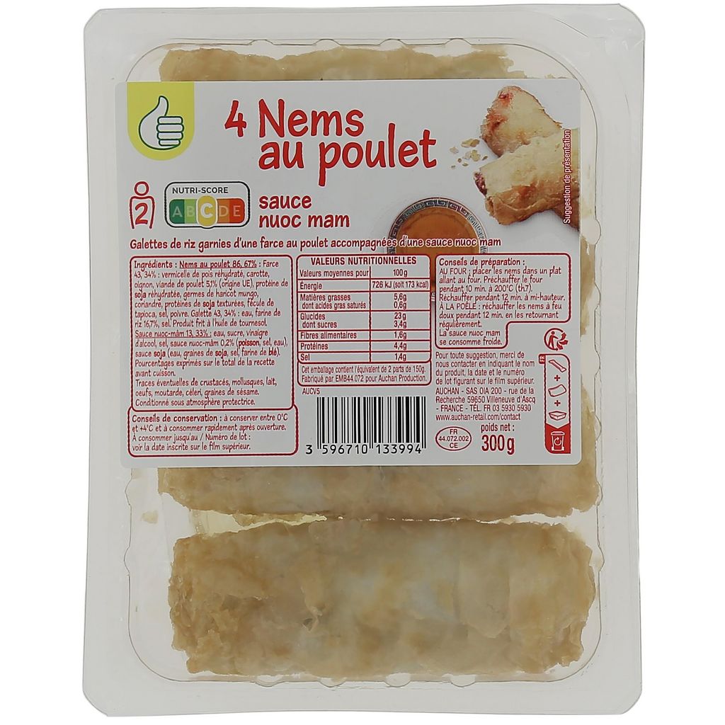 Nems poulet bio - Nems bio à faire réchauffer au four ou à la