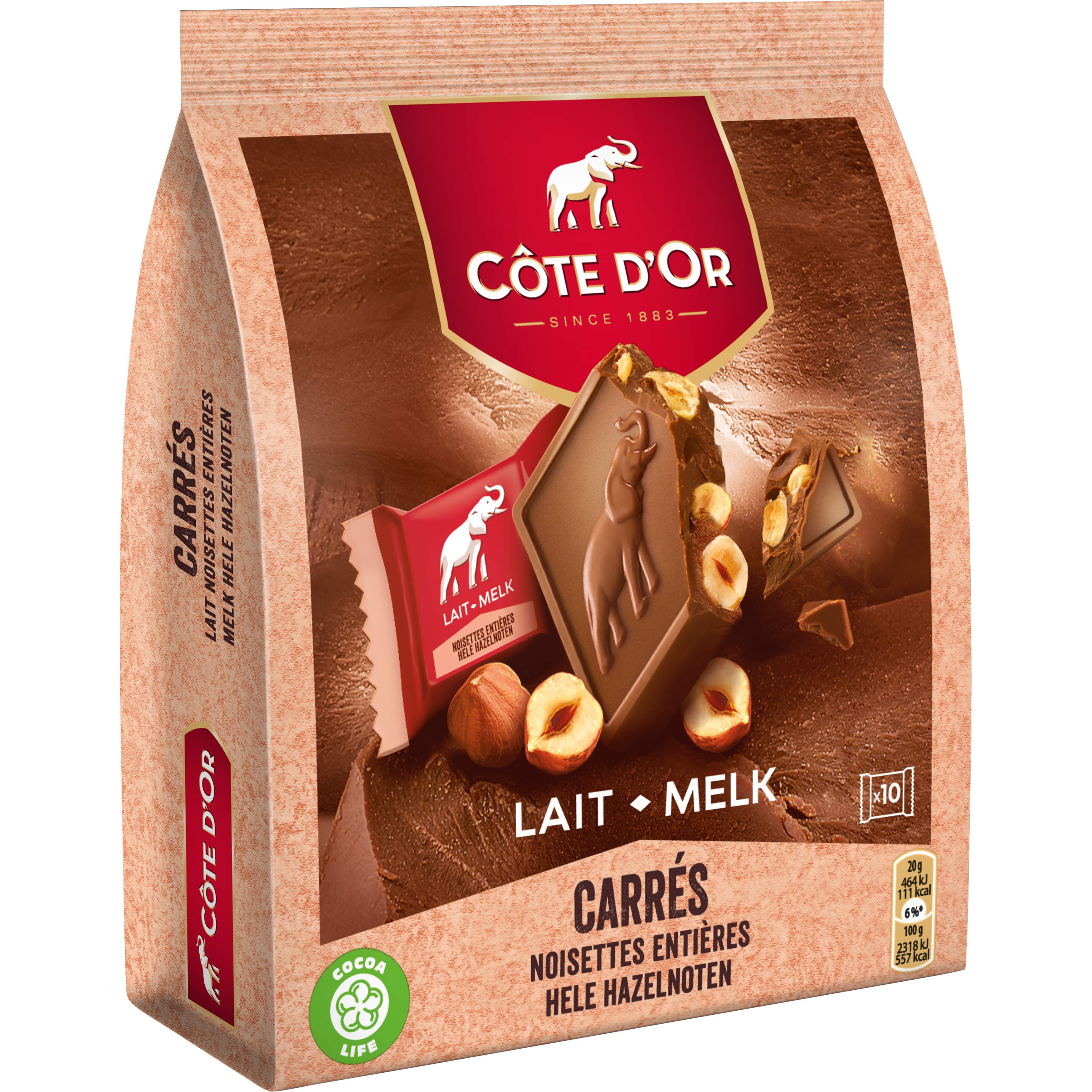 Cote d'Or Chocolat au lait, Barres de chocolat belge