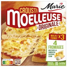 MARIE Pizza crousti moelleuse 3 fromages 3 pièces 1,17kg