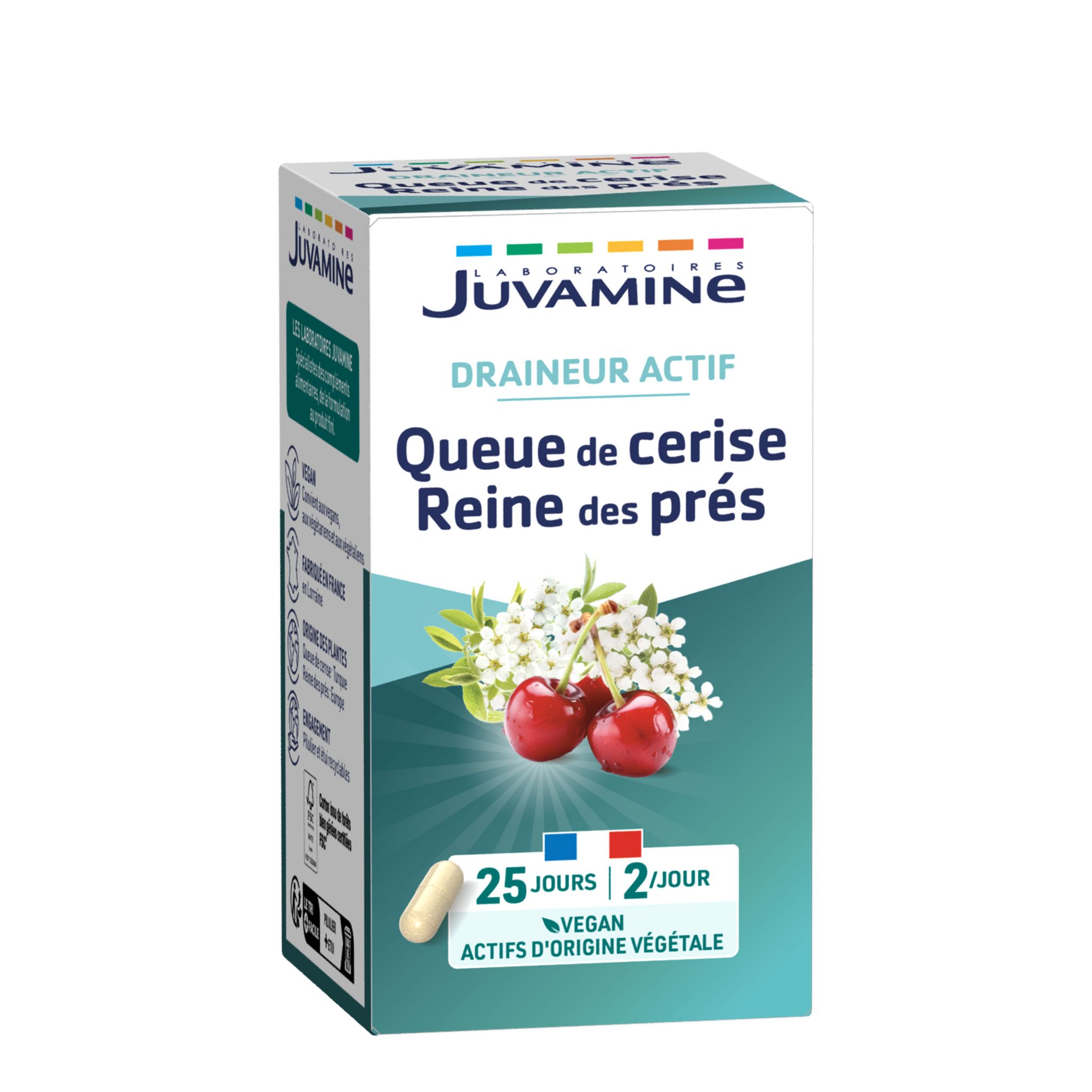 JUVAMINE Draineur queue de cerise reine des prés 50 gélules pas cher 