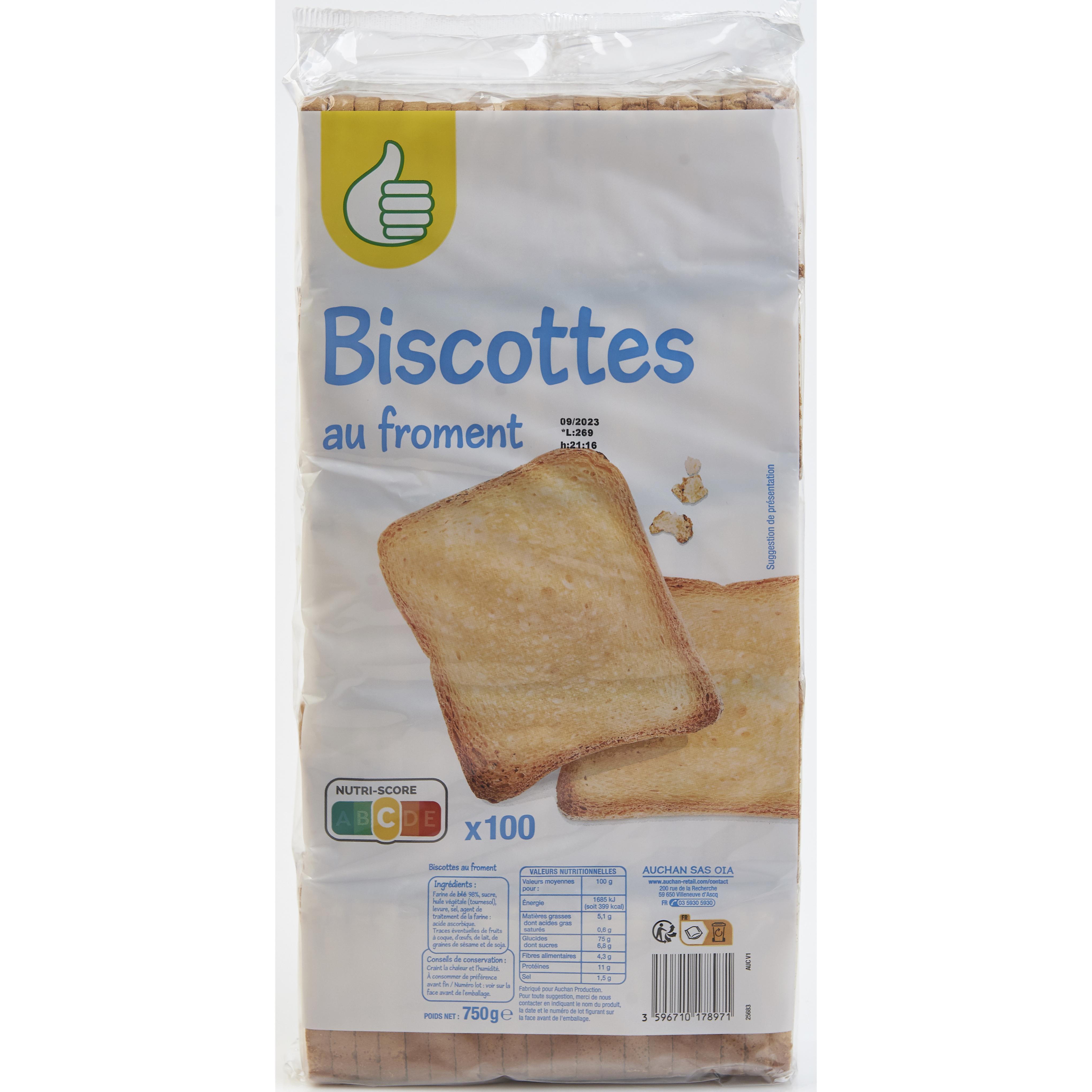 POUCE Biscottes 100 biscottes 750g pas cher 