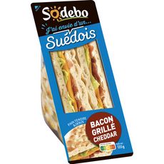 SODEBO Sandwich suédois au bacon grillé cheddar 135g