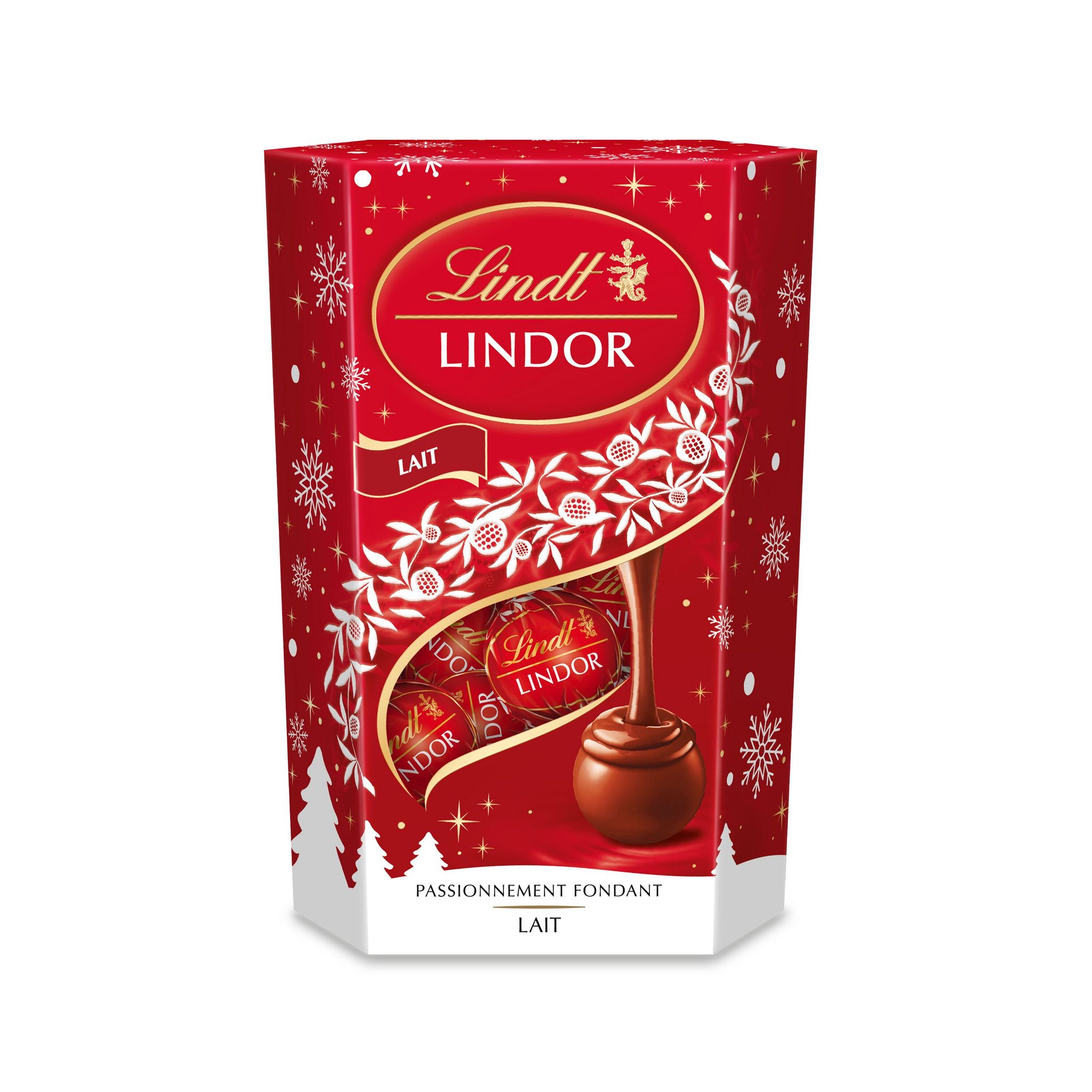 LINDT Lindor assortiment de bouchées de chocolat extra-fins au lait, blancs  et noirs 337g pas cher 