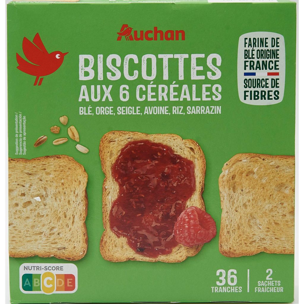 Biscottes 6 céréales CARREFOUR CLASSIC' : la boite de 34 - 300g à Prix  Carrefour