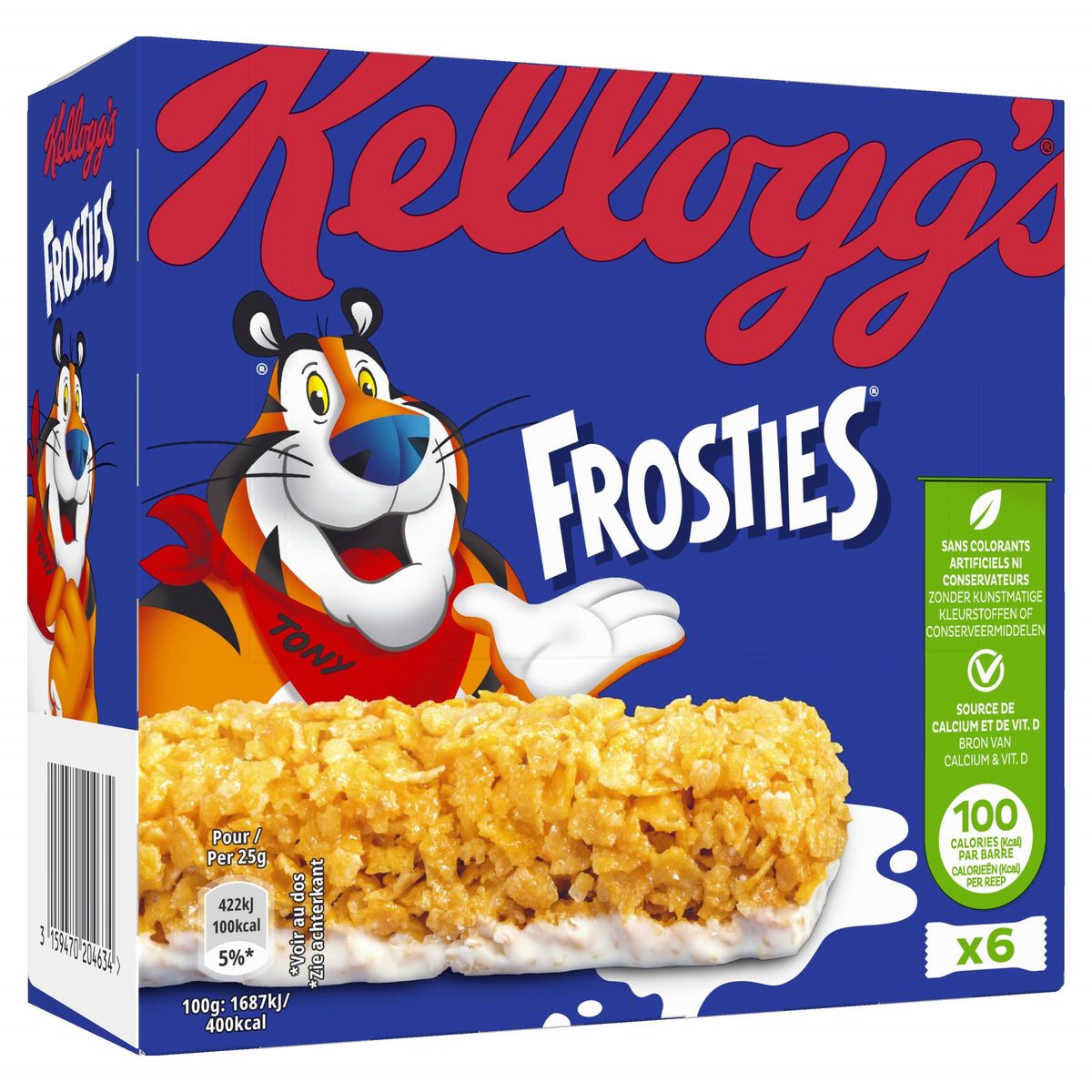 KELLOGG'S Frosties barres de céréales 6 barres 150g pas cher