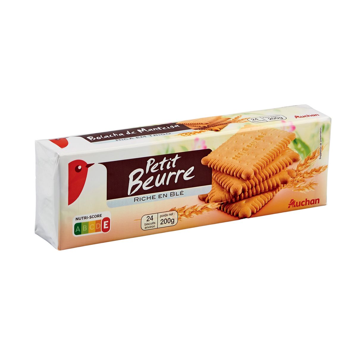 AUCHAN Biscuits petit beurre riches en blé 24 biscuits 200g