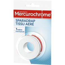 MERCUROCHROME Sparadrap en tissu aéré 5m x 2.5cm 1 bobine