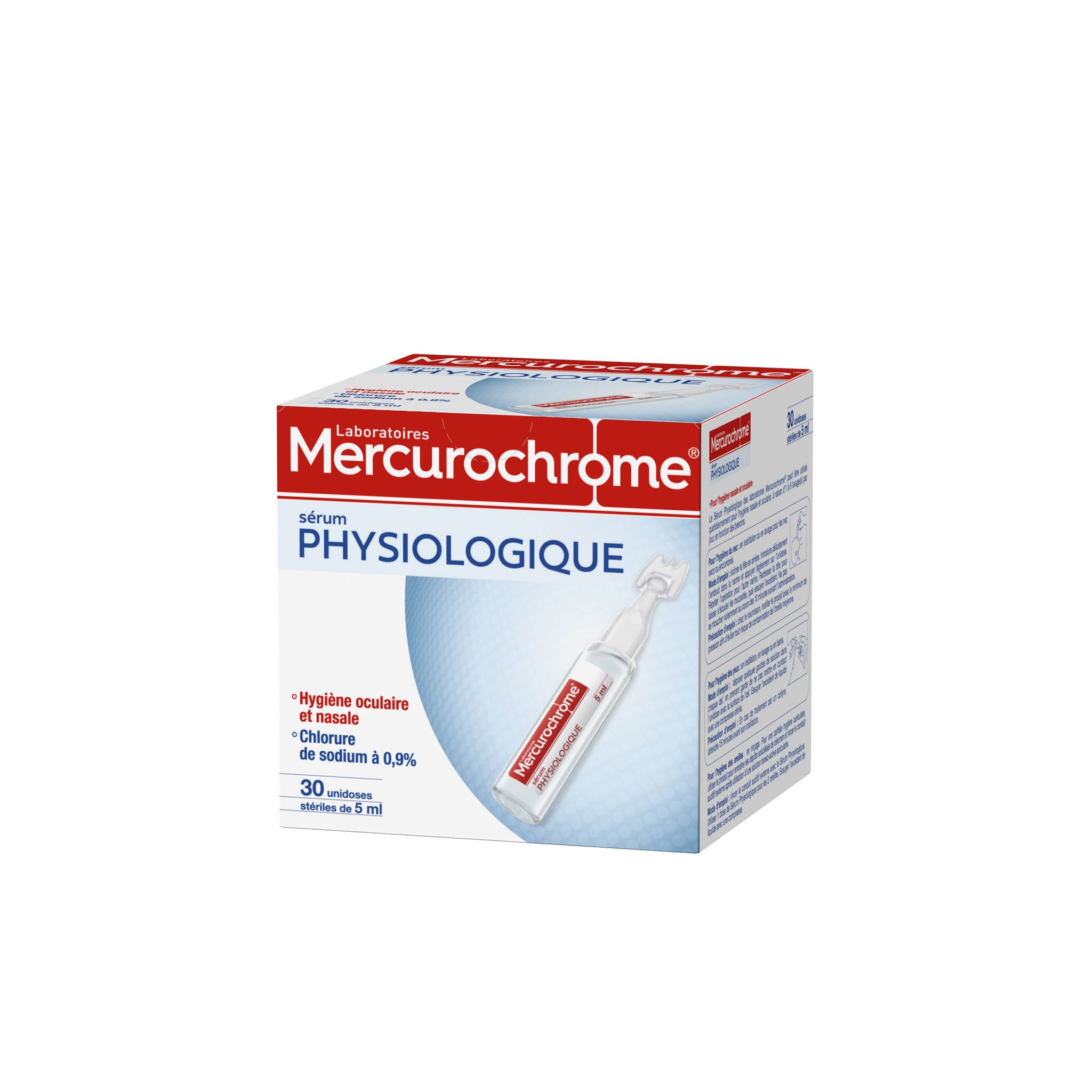 MERCUROCHROME Sérum physiologique unidose stériles 30x5ml pas cher