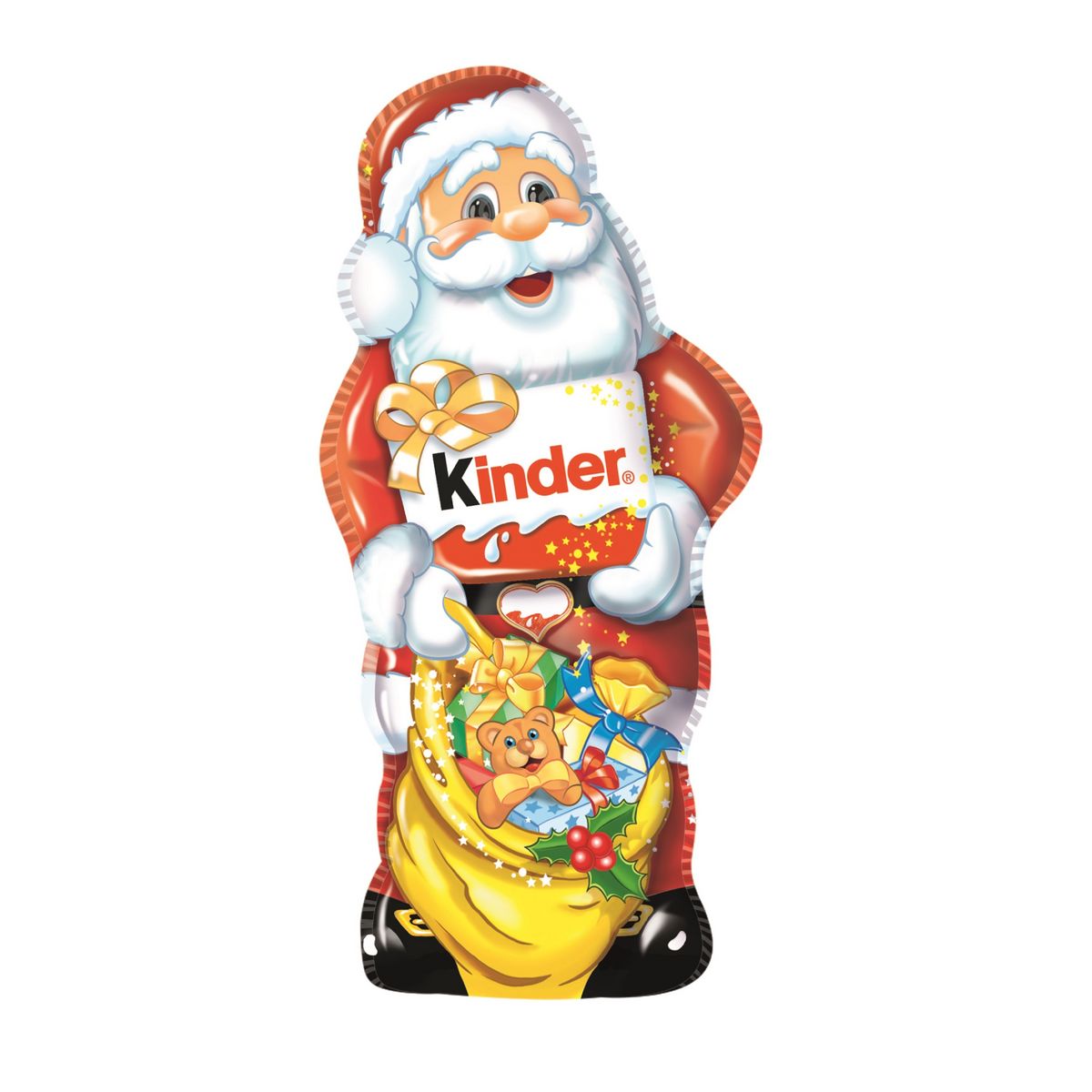 KINDER Père Noël en chocolat au lait moulage 1 pièce 110g pas cher