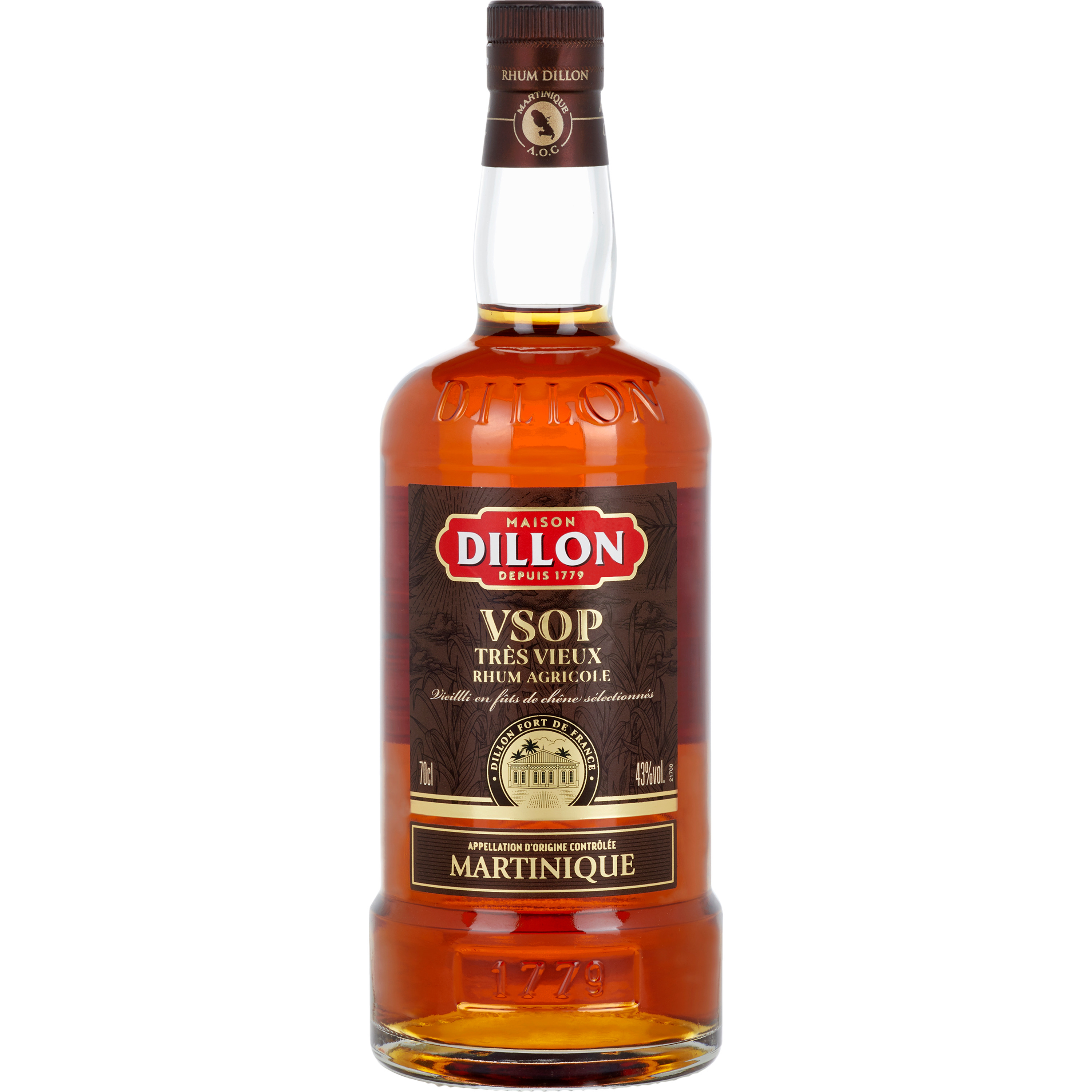 DILLON Rhum très vieux agricole Martinique VSOP 43% 70cl pas cher 