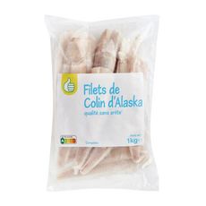 AUCHAN ESSENTIEL Filet de colin d'Alaska sans arête 1kg