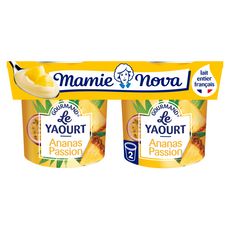 MAMIE NOVA Yaourt brassé aux fruits gourmand ananas passion 2x150g