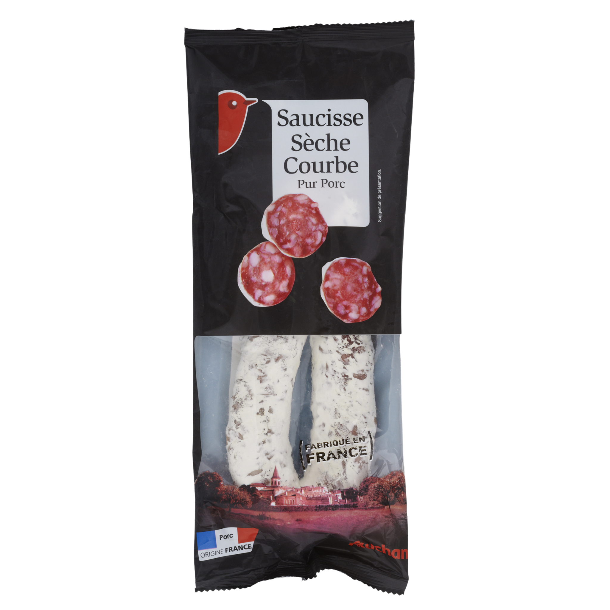 Saucisson à l'ail courbé nature boyau naturel