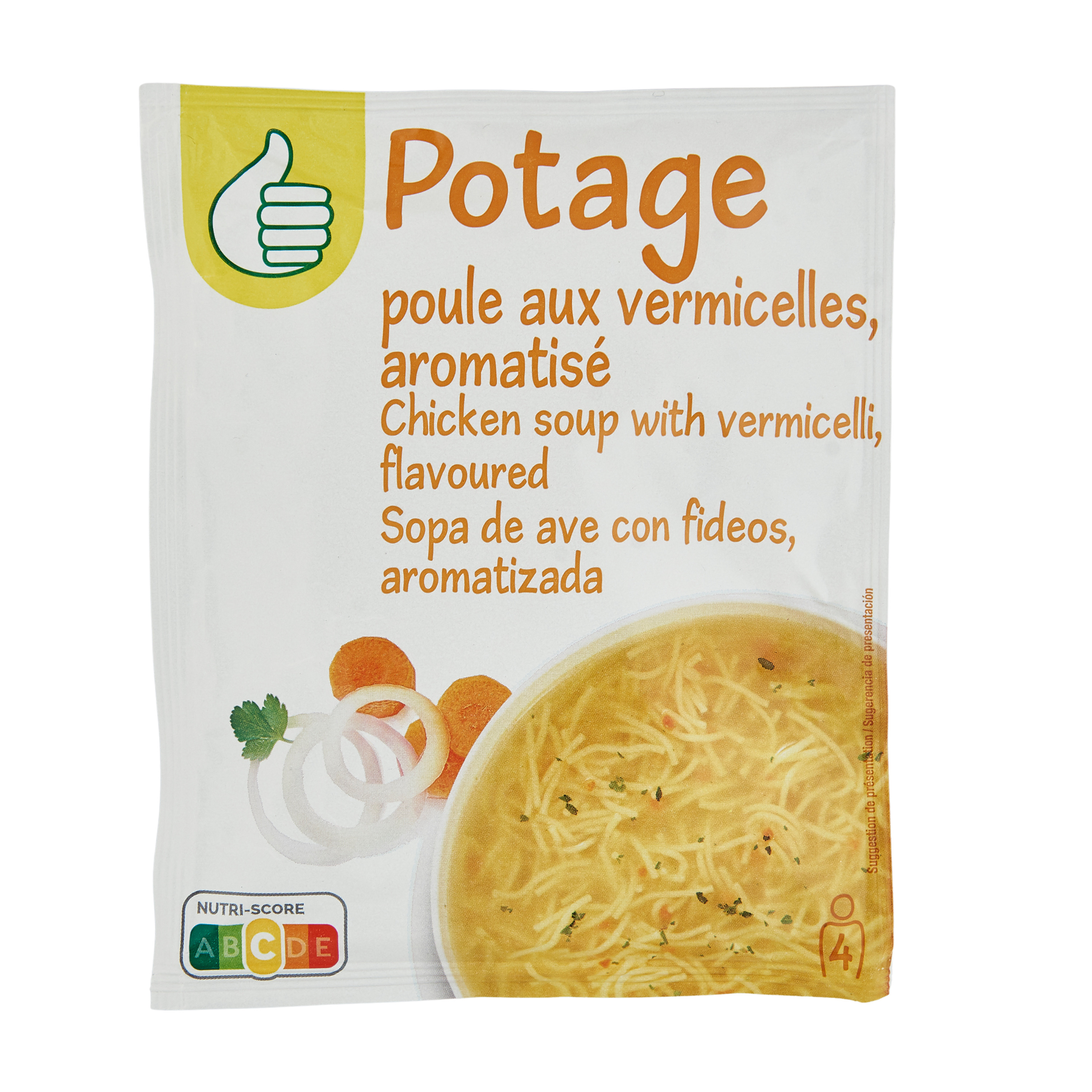 KNORR Soupe déshydratée poule aux vermicelles 4 personnes 63g pas cher 