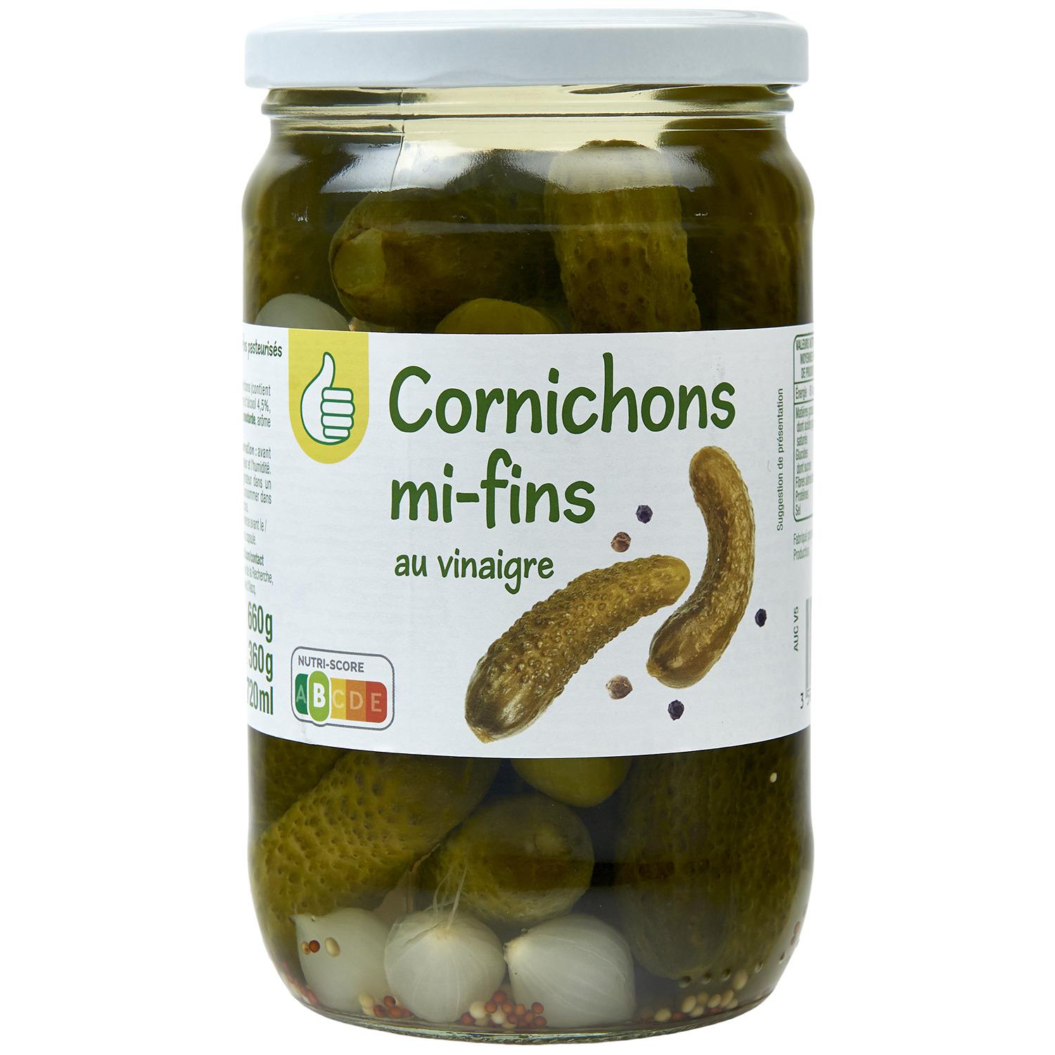 Cornichons au vinaigre PRIX MINI - bocal 360g - Super U, Hyper U, U Express  