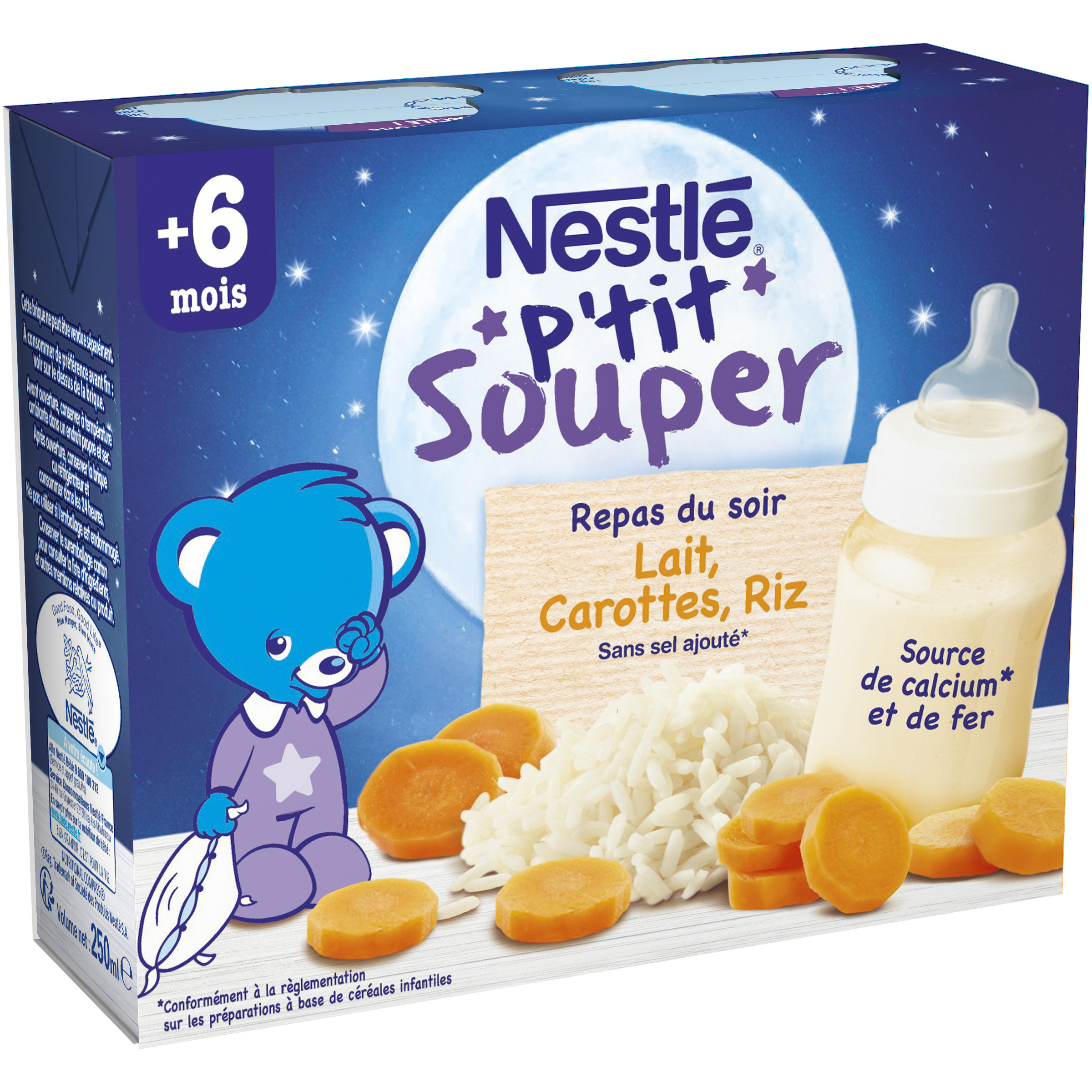 NESTLE P'tit brassé pot crème dessert au riz au lait dès 6 mois