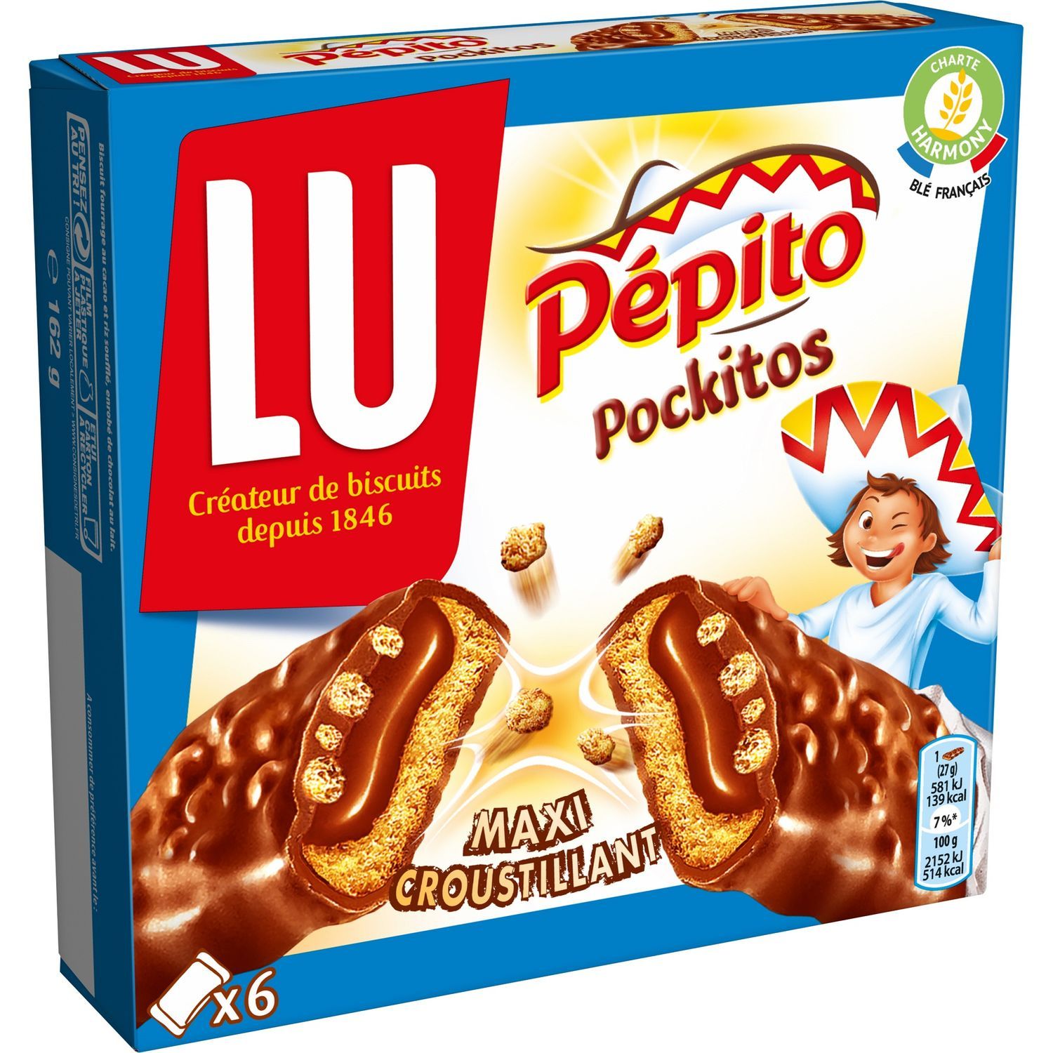 Livraison à domicile Pépito Pockitos lait x10, 295g