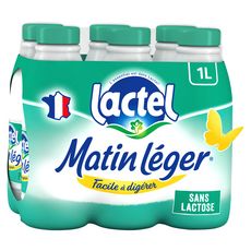 LACTEL Matin léger Lait écrémé sans lactose UHT 6x1L