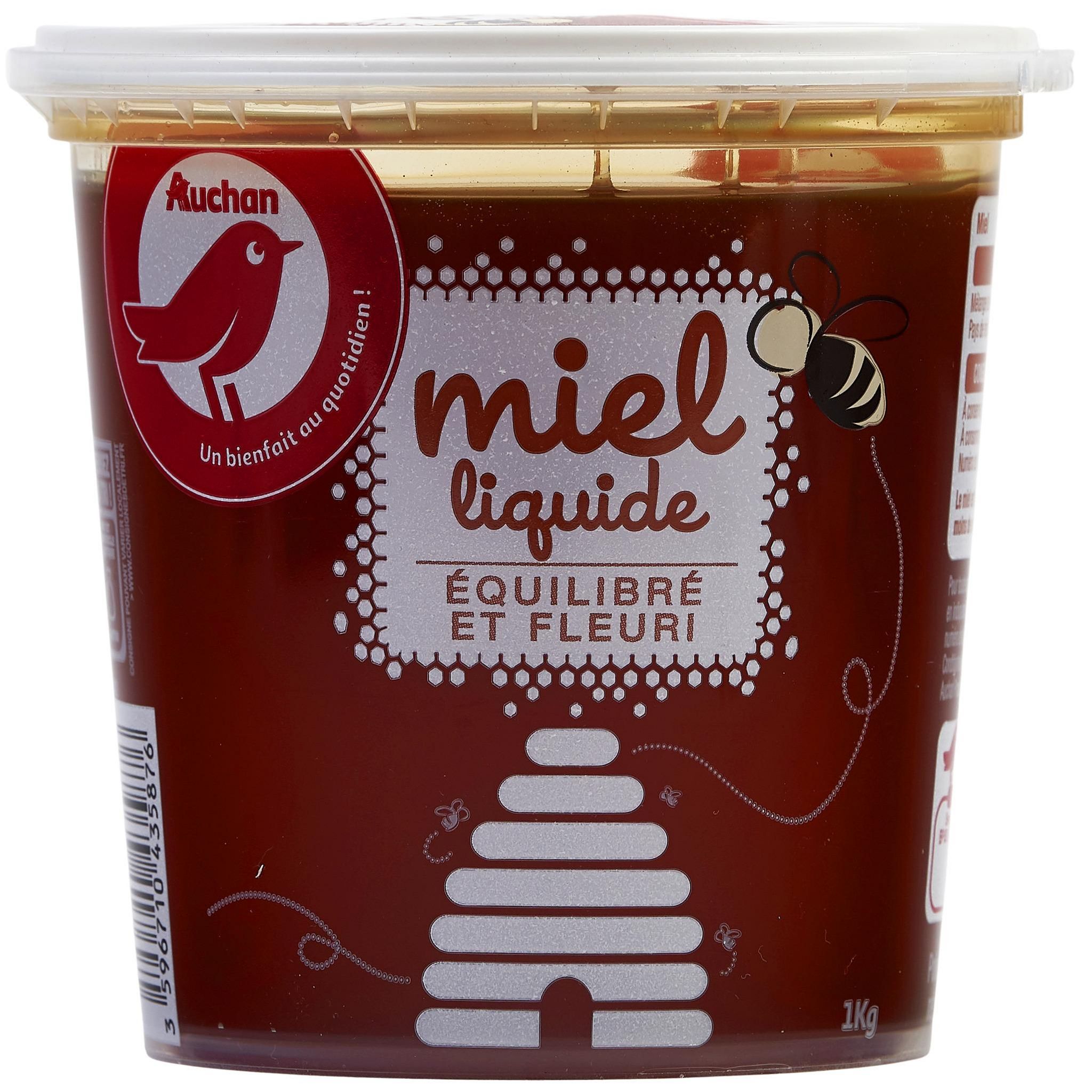 Miel liquide - Auchan - 0.5 kg