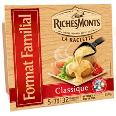RICHESMONTS Fromage à raclette classique 32 tranches 850g