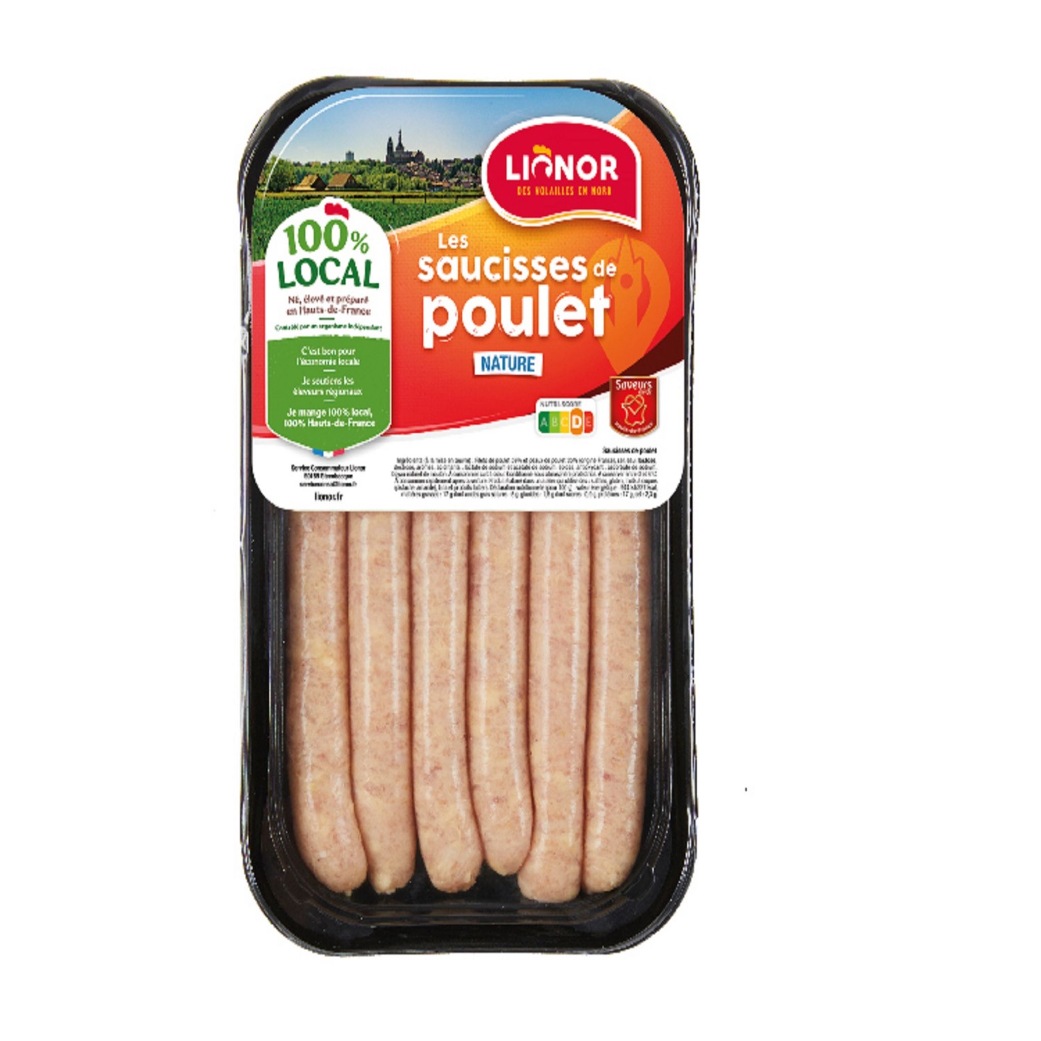 Saucisses de filet de poulet Lionor 240g - Super U, Hyper U, U Express 