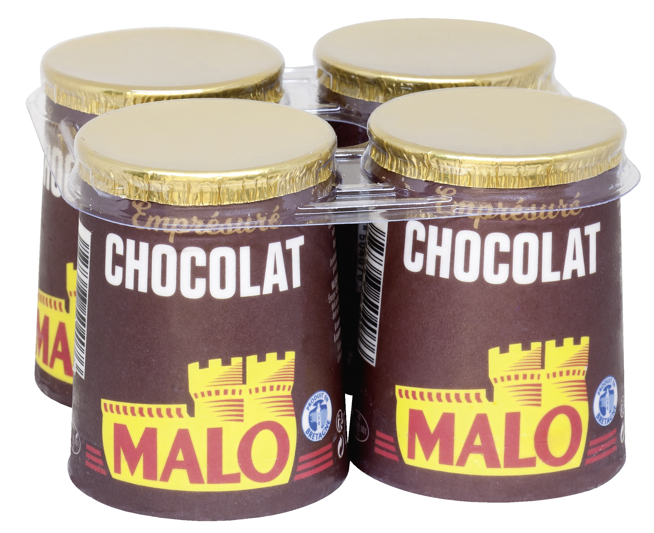 MALO Yaourt emprésuré au chocolat 4x125g pas cher 