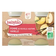 BABYBIO Petit pot dessert pomme verveine bio dès 4 mois 2x130g