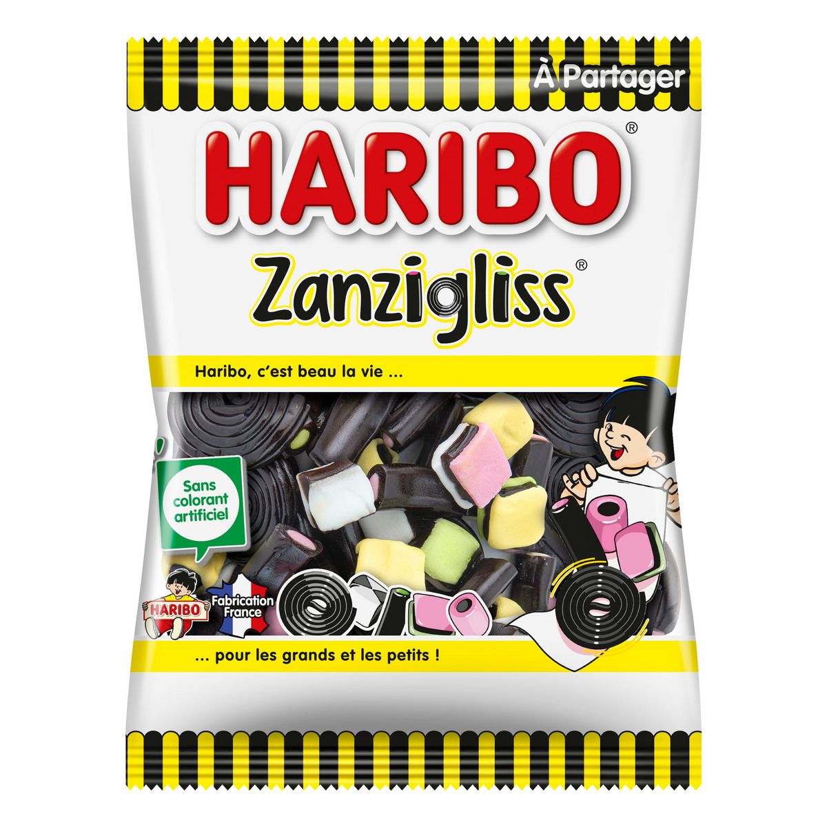 HARIBO Zanzigliss assortiment bonbons réglisse 300g pas cher 