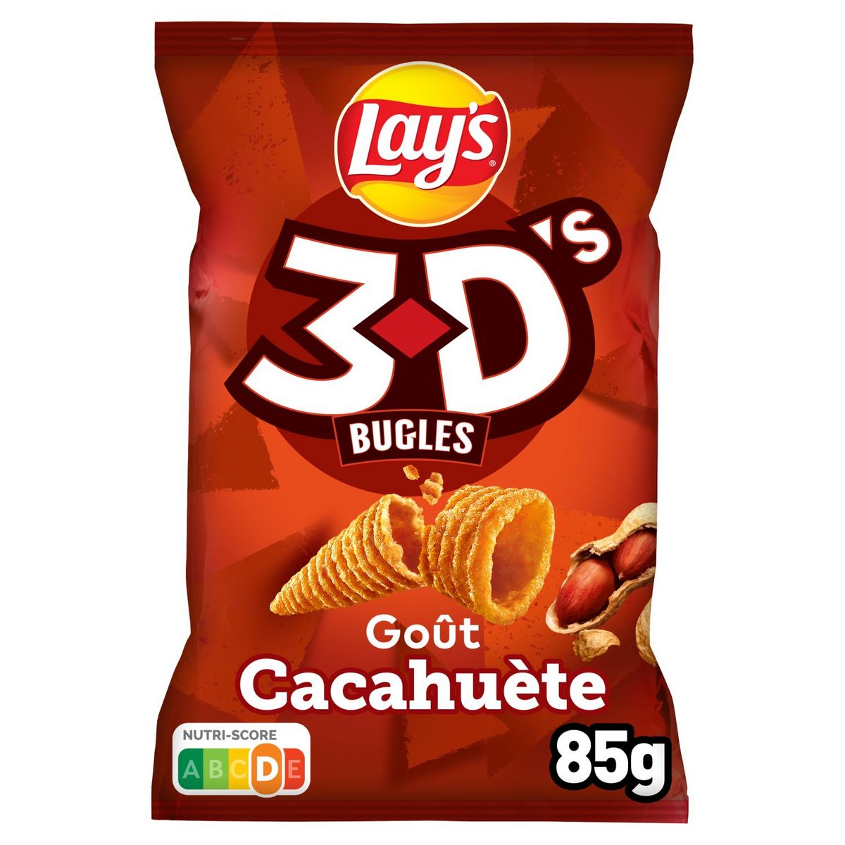 LAY'S Biscuits soufflés 3D's bugles goût cacahuète 85g
