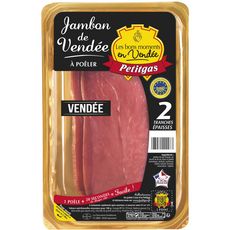 PETITGAS Jambon de Vendée à poêler AOP 2 tranches épaisses 180g