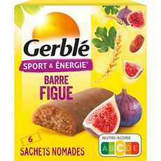 GERBLE Barres figue sachets individuels 6 barres 150g