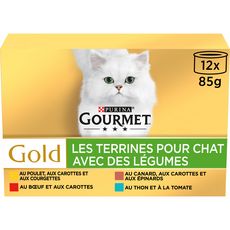 GOURMET Gold barquettes pâtée viandes poissons légumes pour chat 12x85g