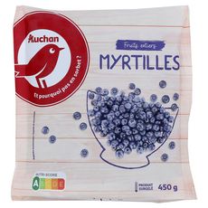 AUCHAN Myrtilles fruits entiers 450g