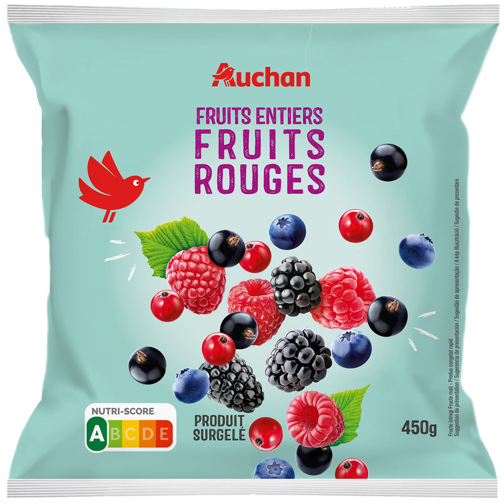 AUCHAN Mélange de fruits rouges entiers 450g pas cher 