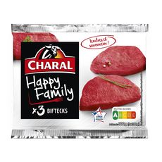 CHARAL Biftecks happy family 3 pièces 300g