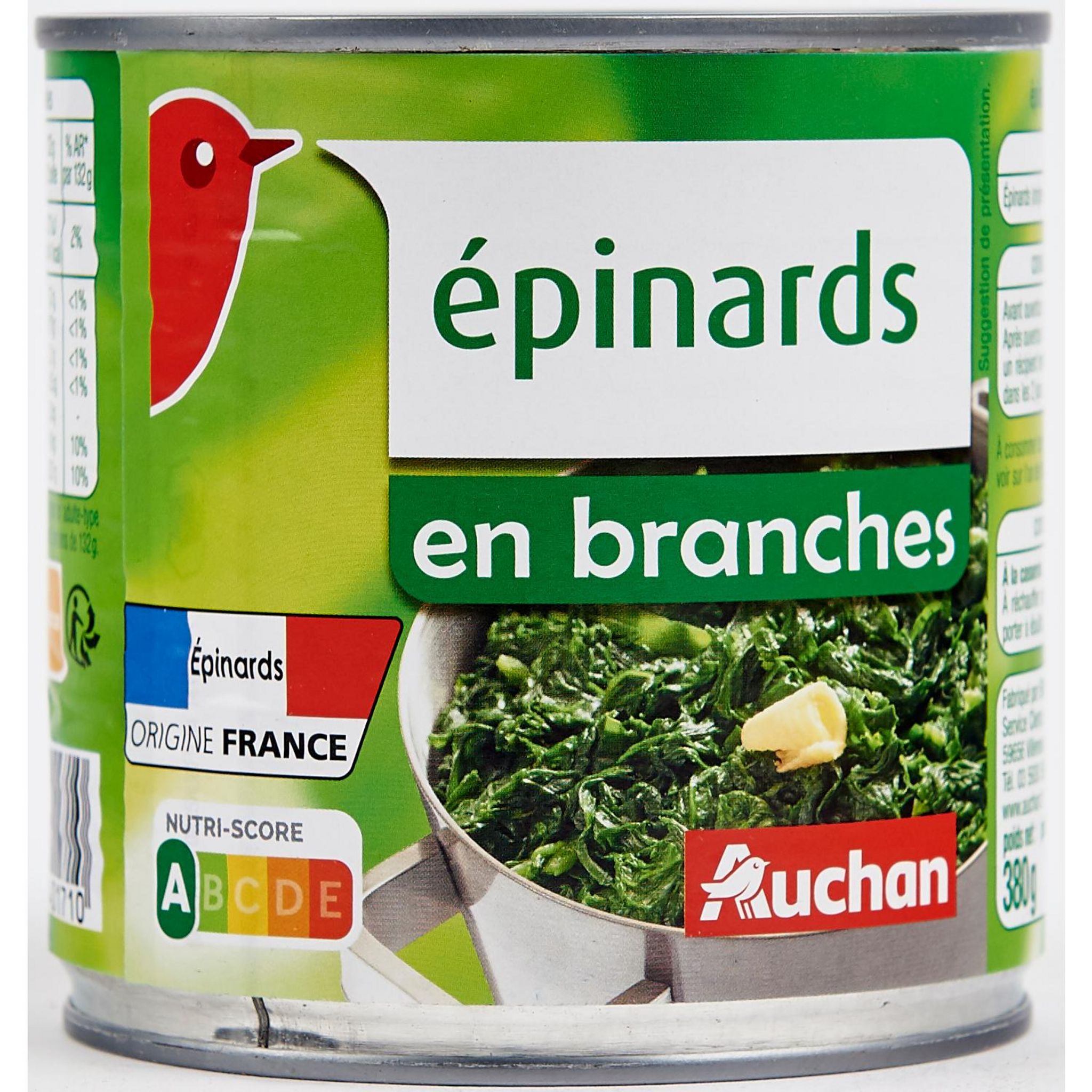 AUCHAN Epinards en branches 5 portions 1kg pas cher 