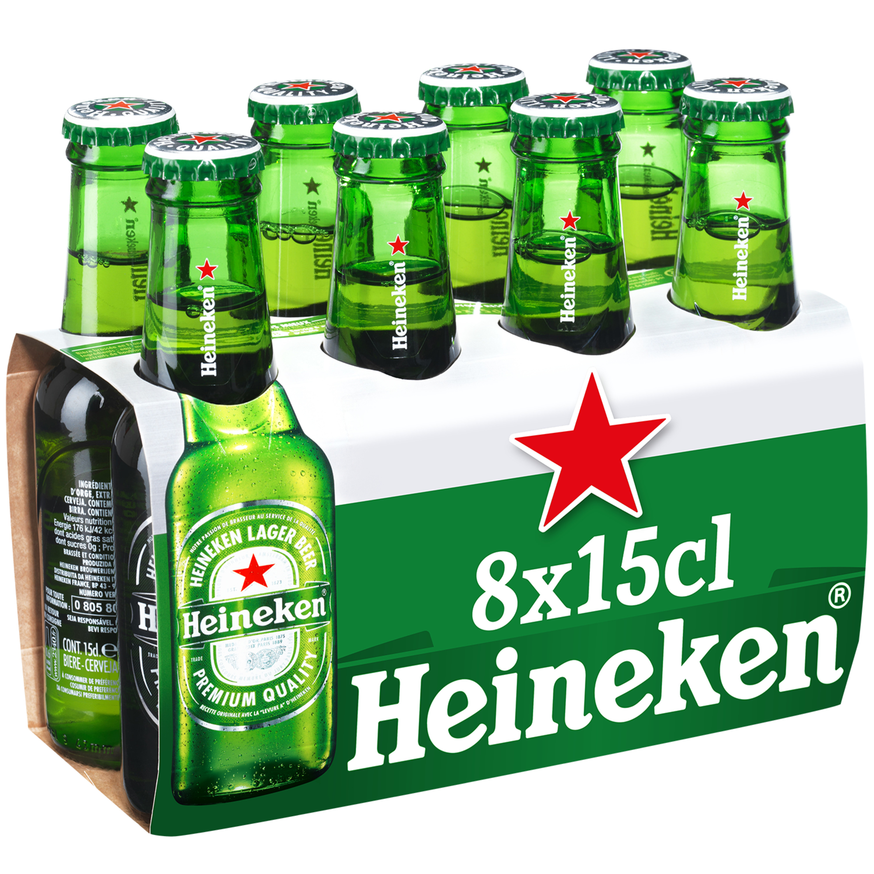 HEINEKEN Bière blonde 5% bouteilles 18x25cl pas cher 