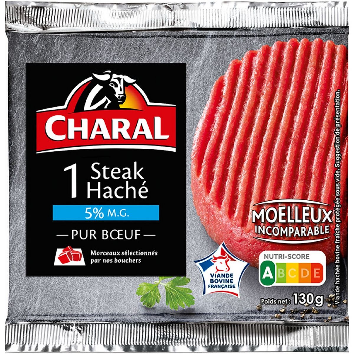 CHARAL Steak Haché Pur Bœuf 5%mg 130g