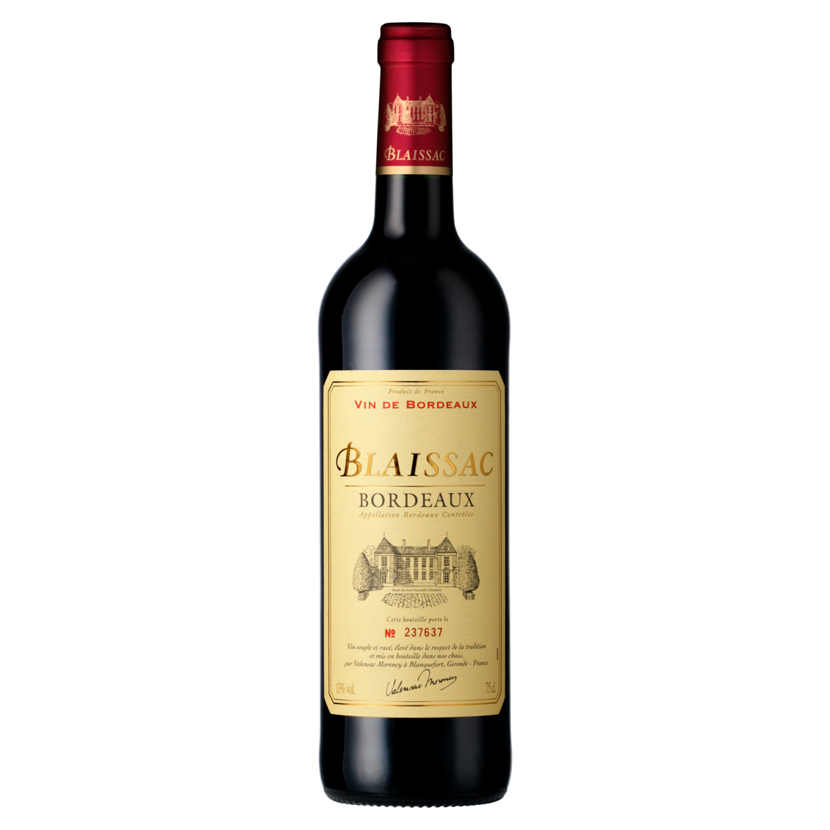 BLAISSAC Vin rouge AOP Bordeaux 75cl