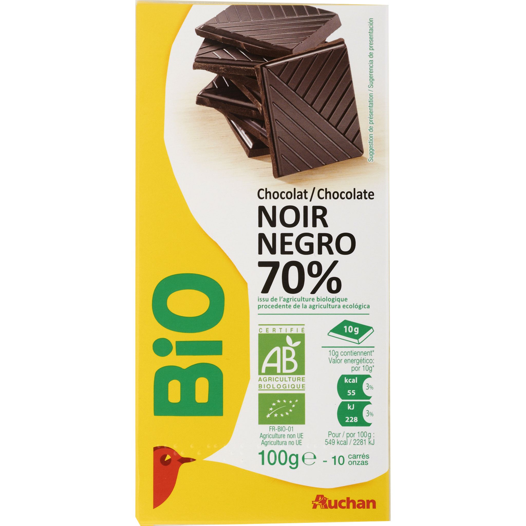 BIO PRIMO Tablette de Chocolat Bio - Noir, 100 g - Ayurveda 101 France