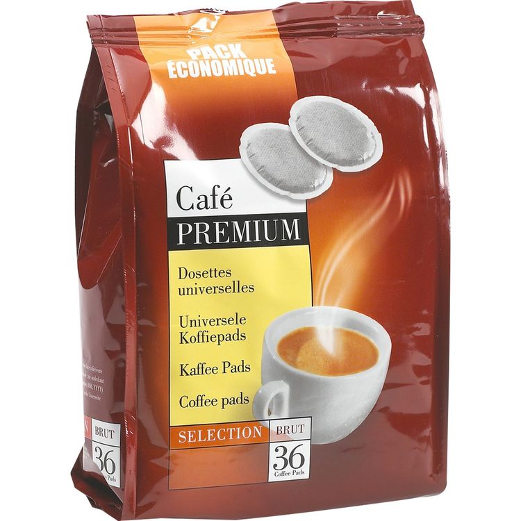 CAFE PREMIUM Dosettes souples café sélection 36 dosettes pas cher