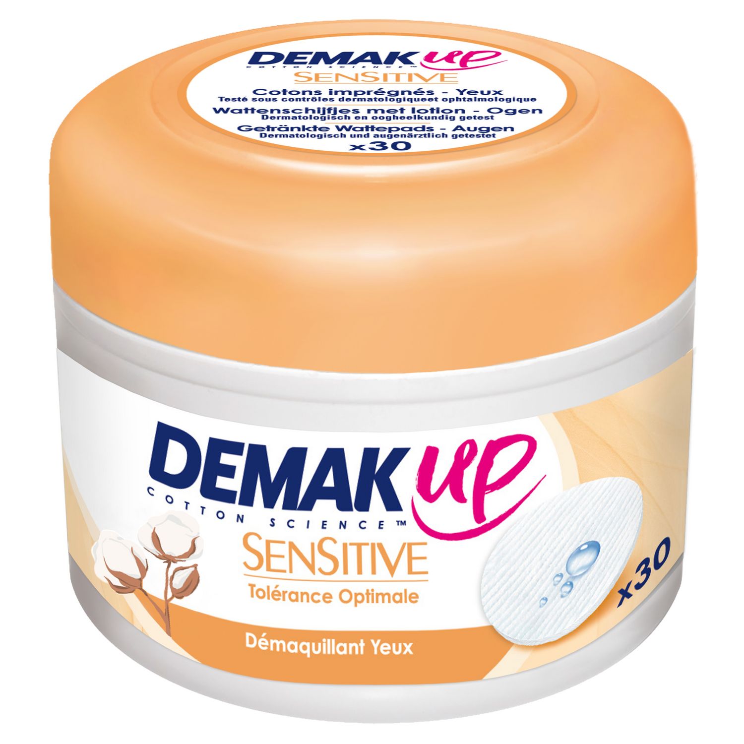 Demak'up - Cotons démaquillant sensitive disques (64 pièces